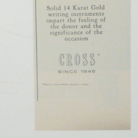 Vintage Cross 14K Gold Pen Pencil Set PRINT ADVERTISEMENT Writing Instruments - Picture 2 of 2